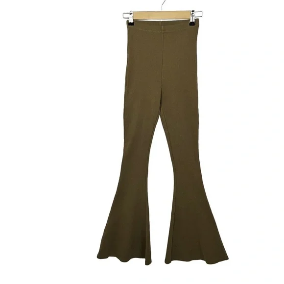 URBAN OUTFITTERS Ribbed High Waist Flare Pants - Picture 4 of 12